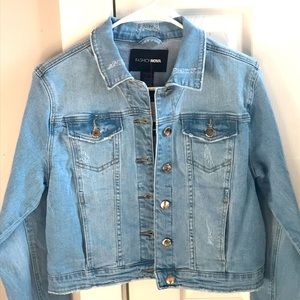 FashionNova, I’m so basic Denim Jacket, Light Wash.